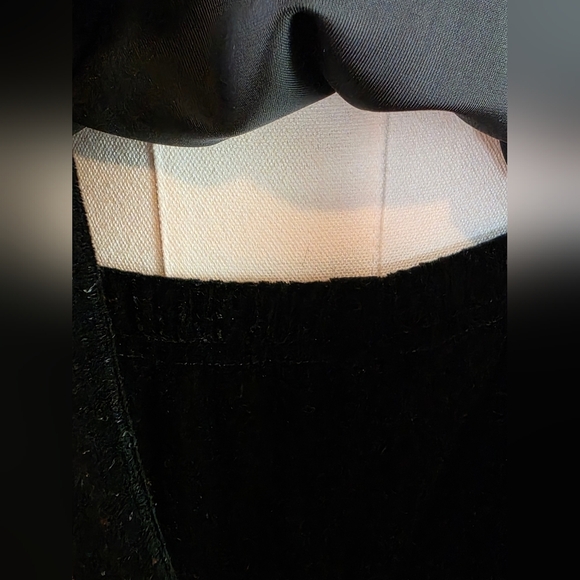 Sheri Martin Vintage 2PC Glitter Pantsuit Black Silver Faux Jacket Pant Set 6/10 - Picture 11 of 12